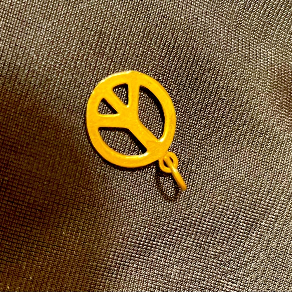 Gold over silver peace charm